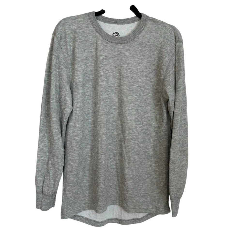ColdPruf Women’s Gray Long Sleeve Crew Neck Hi/Lo Wool Blend Top Sz L GUC